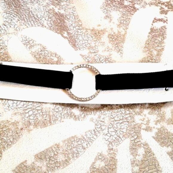 Infinity Diamond Choker BLACK VELVET Necklace Simulated Diamonds Pendent Realist - Picture 5 of 15
